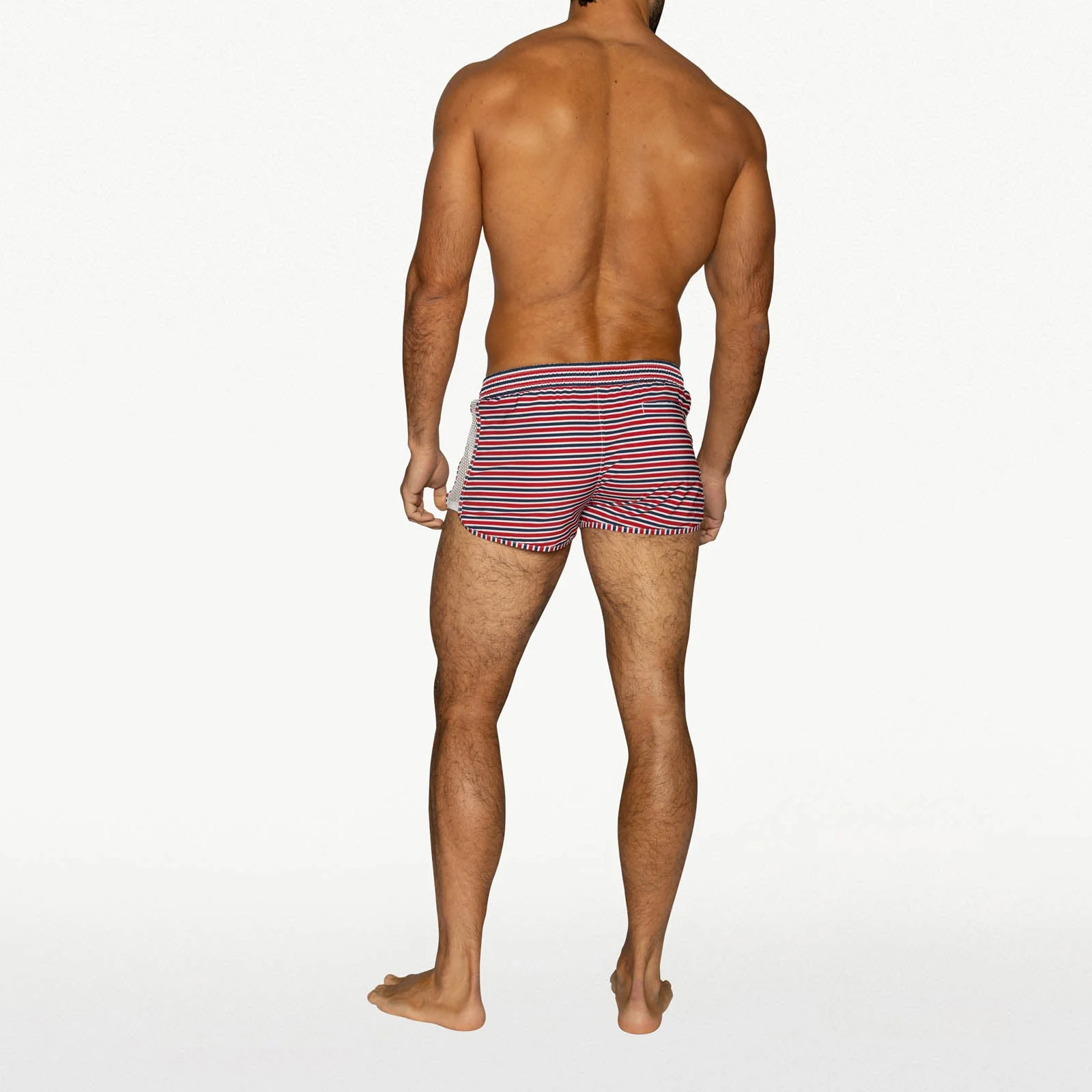 BIKE Peek-a-boo Jock Swim Trunk - Sailor Stripe - Image 7