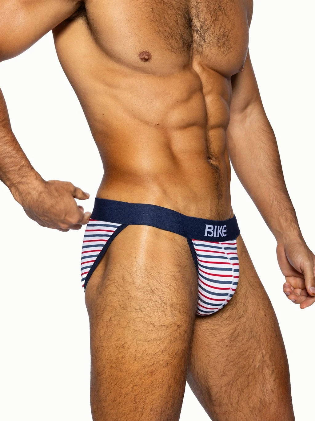 BIKE Stretch Cotton Jock Brief - Sailor Stripe - Image 4