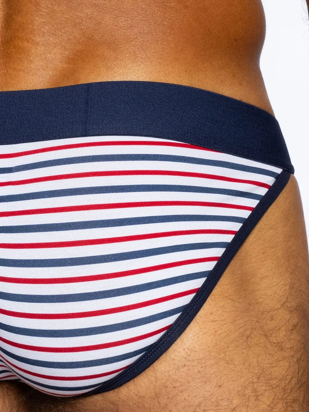 BIKE Stretch Cotton Jock Brief - Sailor Stripe - Image 5