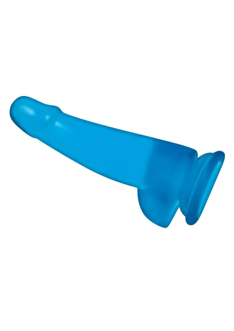Blue Line Suction Cup Dildo with Balls 5.75in - Image 3