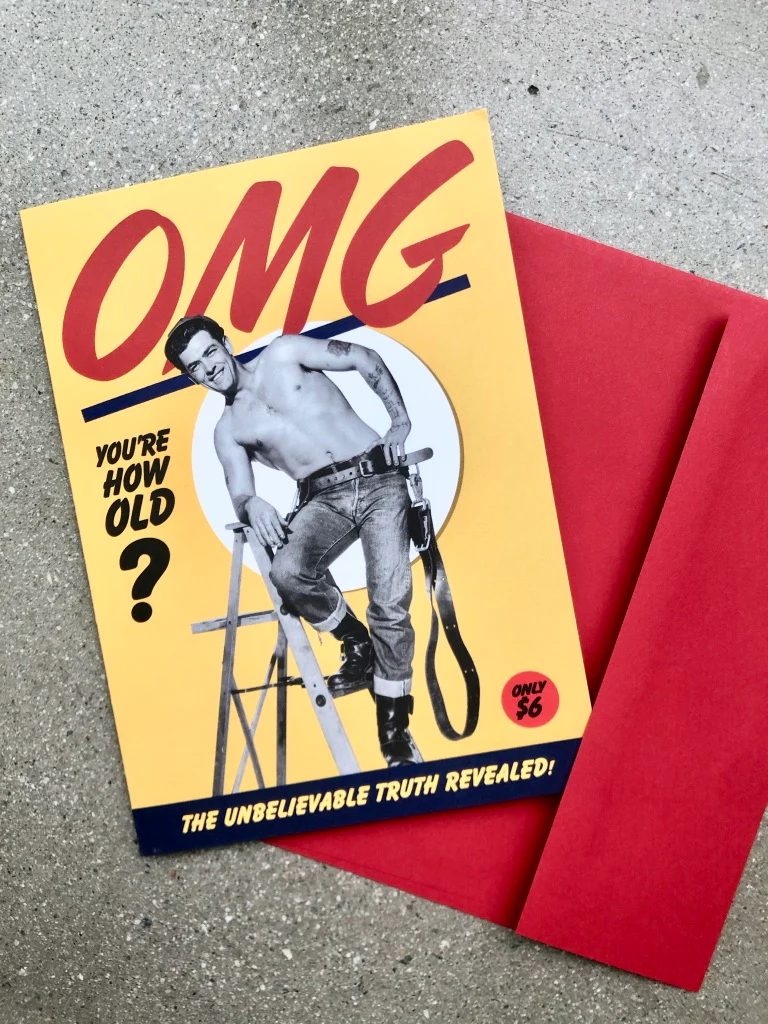 Bob Mizer "OMG" Birthday Greeting Card - Image 2