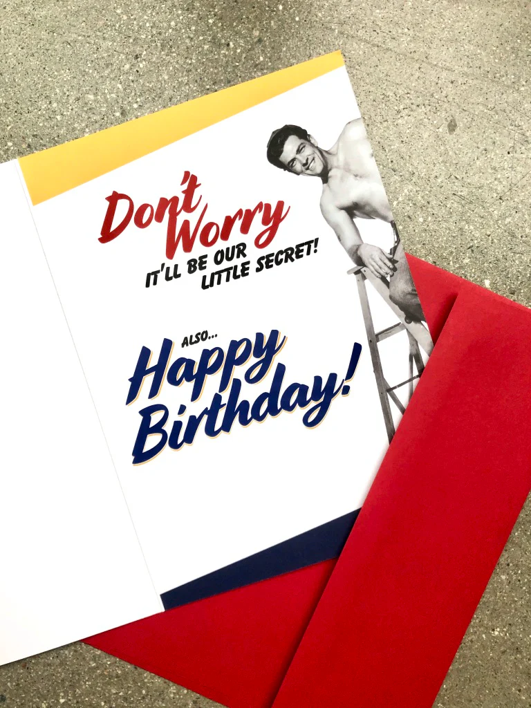 Bob Mizer "OMG" Birthday Greeting Card - Image 3