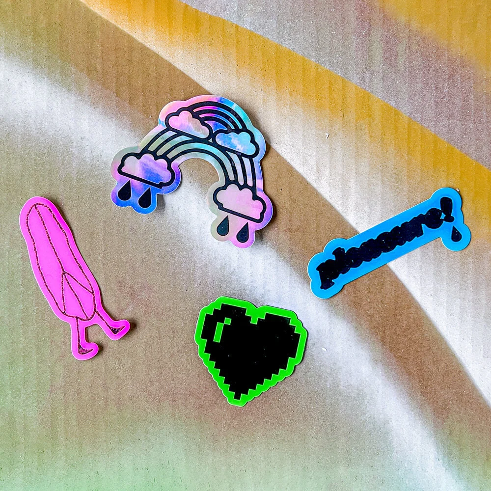 Brat Green Pixel Heart By Wendy White - Die-Cut Sticker - Image 2