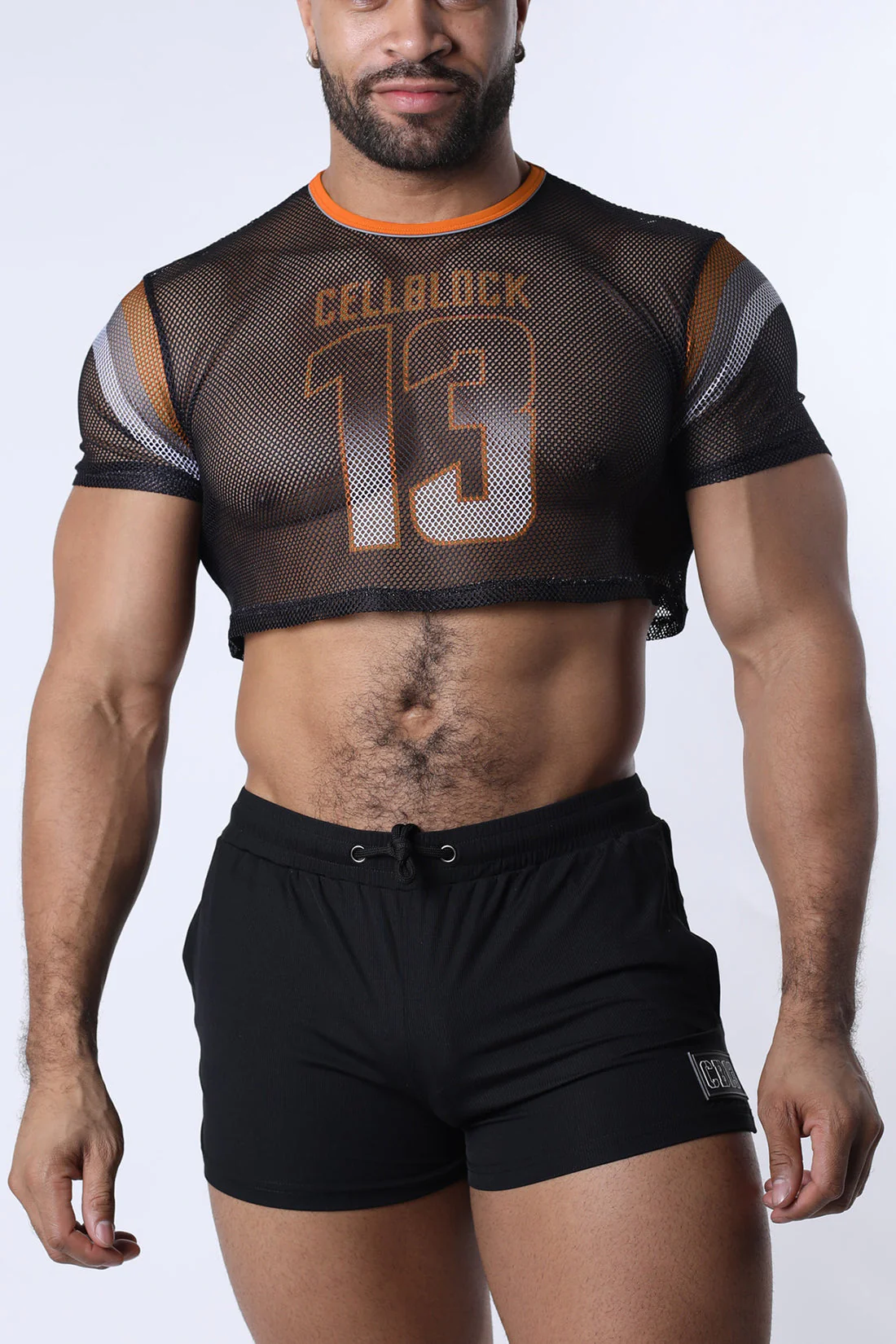 CELLBLOCK 13 Chain Reaction Mesh Crop Top - Orange - Image 2