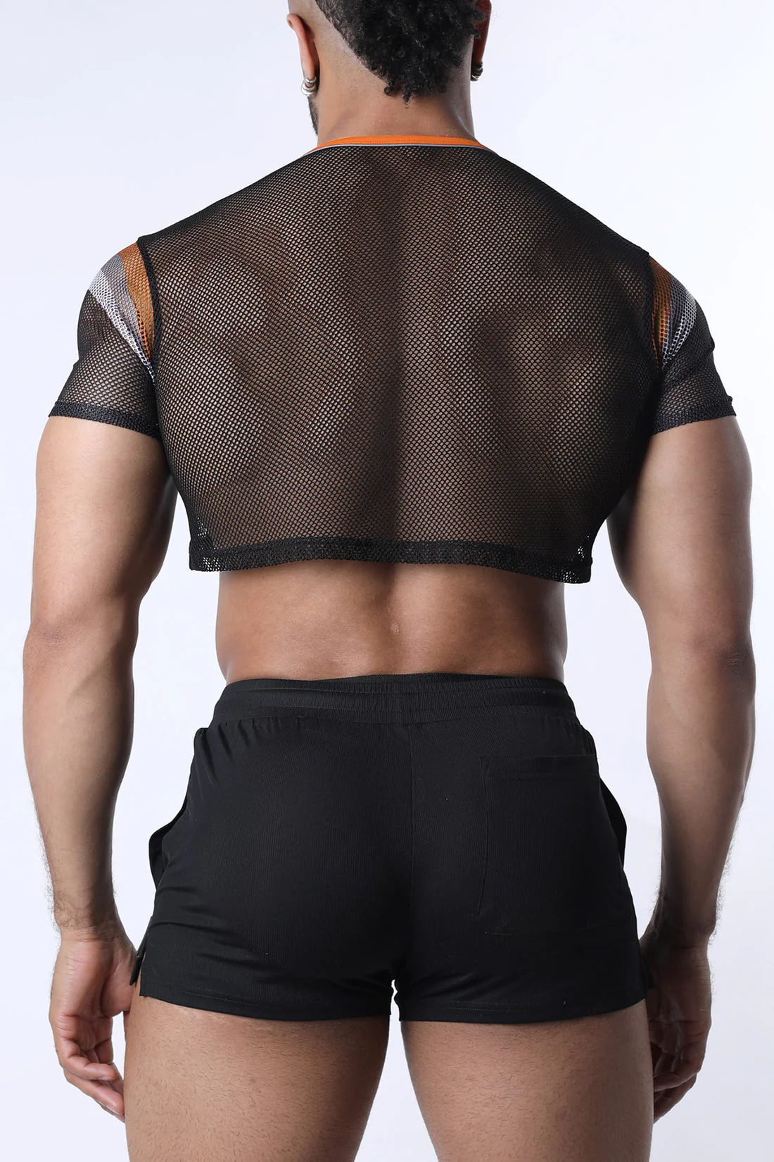 CELLBLOCK 13 Chain Reaction Mesh Crop Top - Orange - Image 3