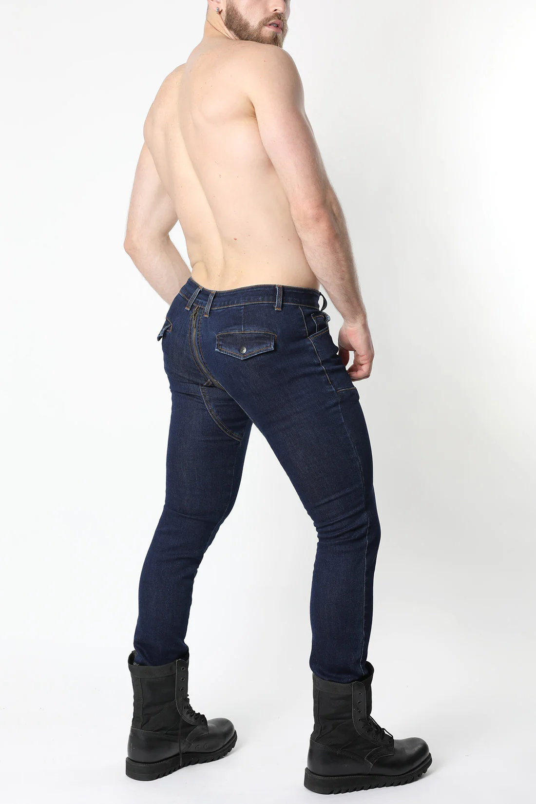 CELLBLOCK 13 SLICK CARPENTER DENIM ZIPPER PANTS - Indigo - Image 2