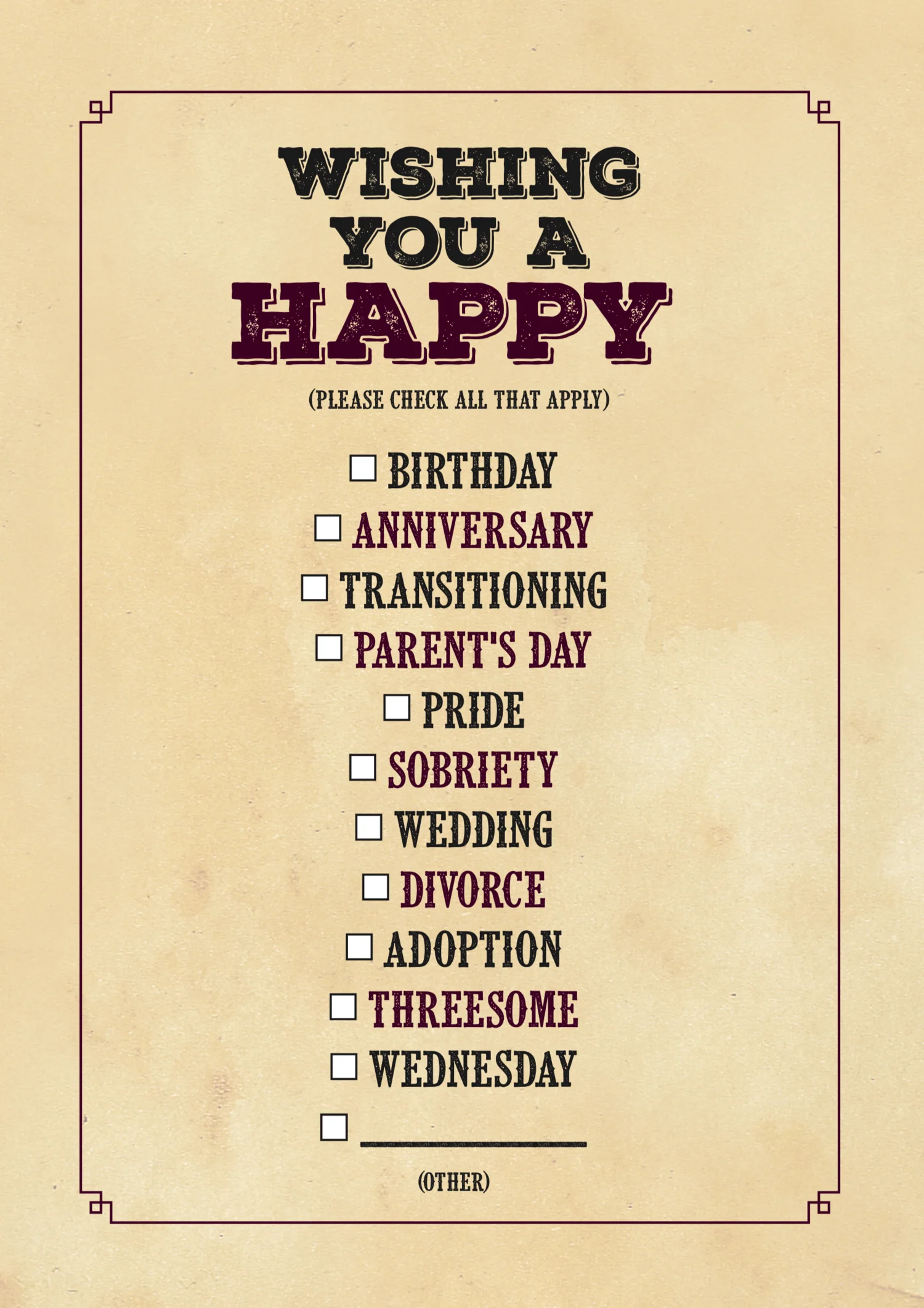 CHECK BOX GAY GREETING CARD BY KWEER CARDS - Image 2