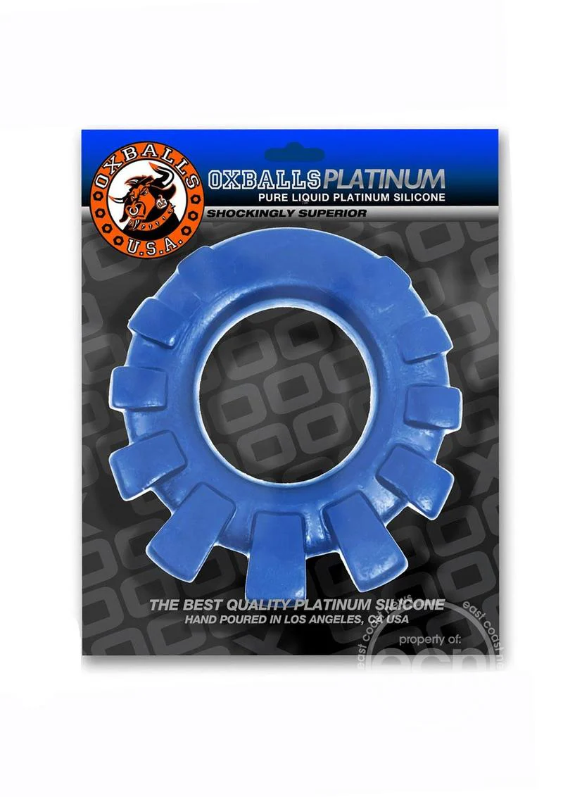 Cock-Lug Silicone Lugged Cock Ring - Marine Blue - Image 6