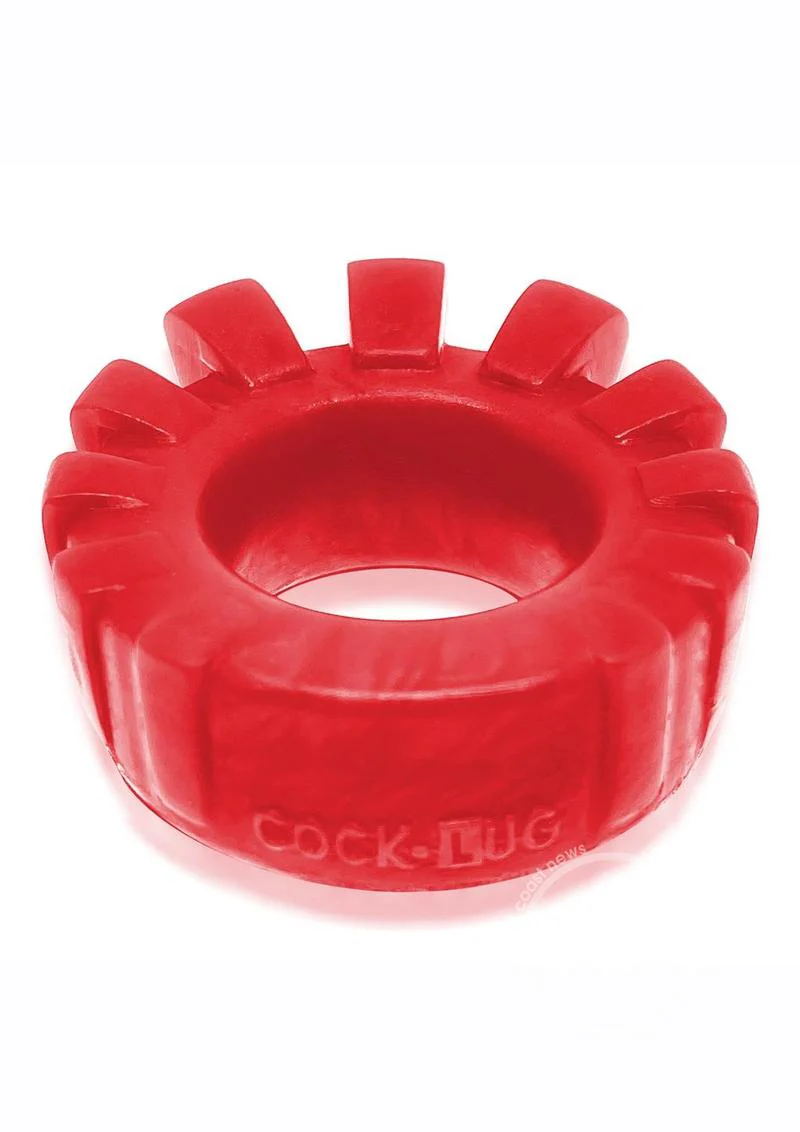 Cock-Lug Silicone Lugged Cock Ring - Red - Image 5