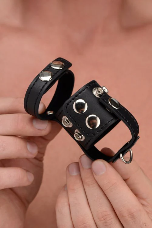 Cock Strap and Ball Stretcher by Strict Leather