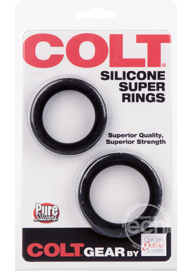 COLT Silicone Super Rings Cock Rings - Black - Image 3