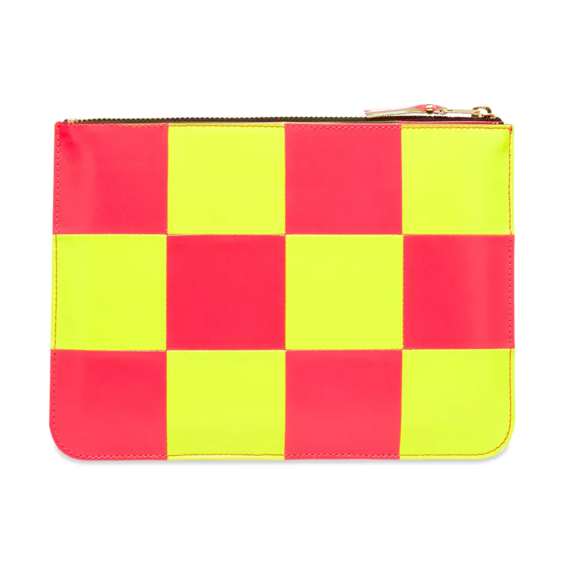 COMME DES GARÇONS FLUO SQUARES ZIP WALLET PINK / YELLOW - Image 3