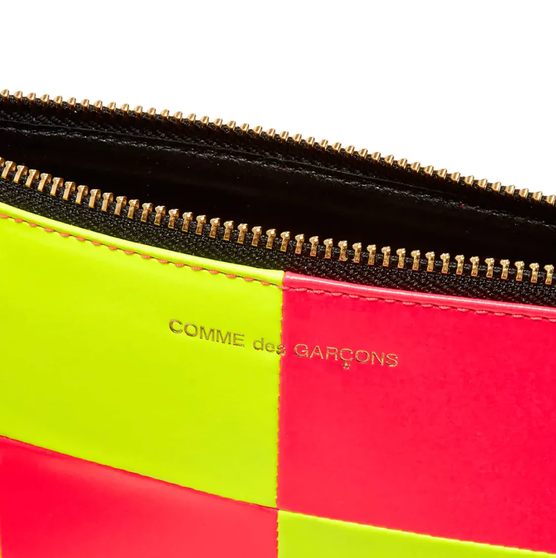 COMME DES GARÇONS FLUO SQUARES ZIP WALLET PINK / YELLOW - Image 4