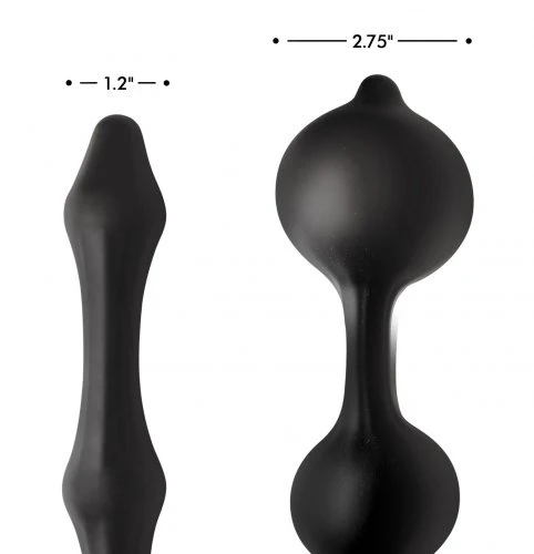 Devils Rattle Inflatable Silicone Anal Plug with Cock and Ball Ring - Image 5