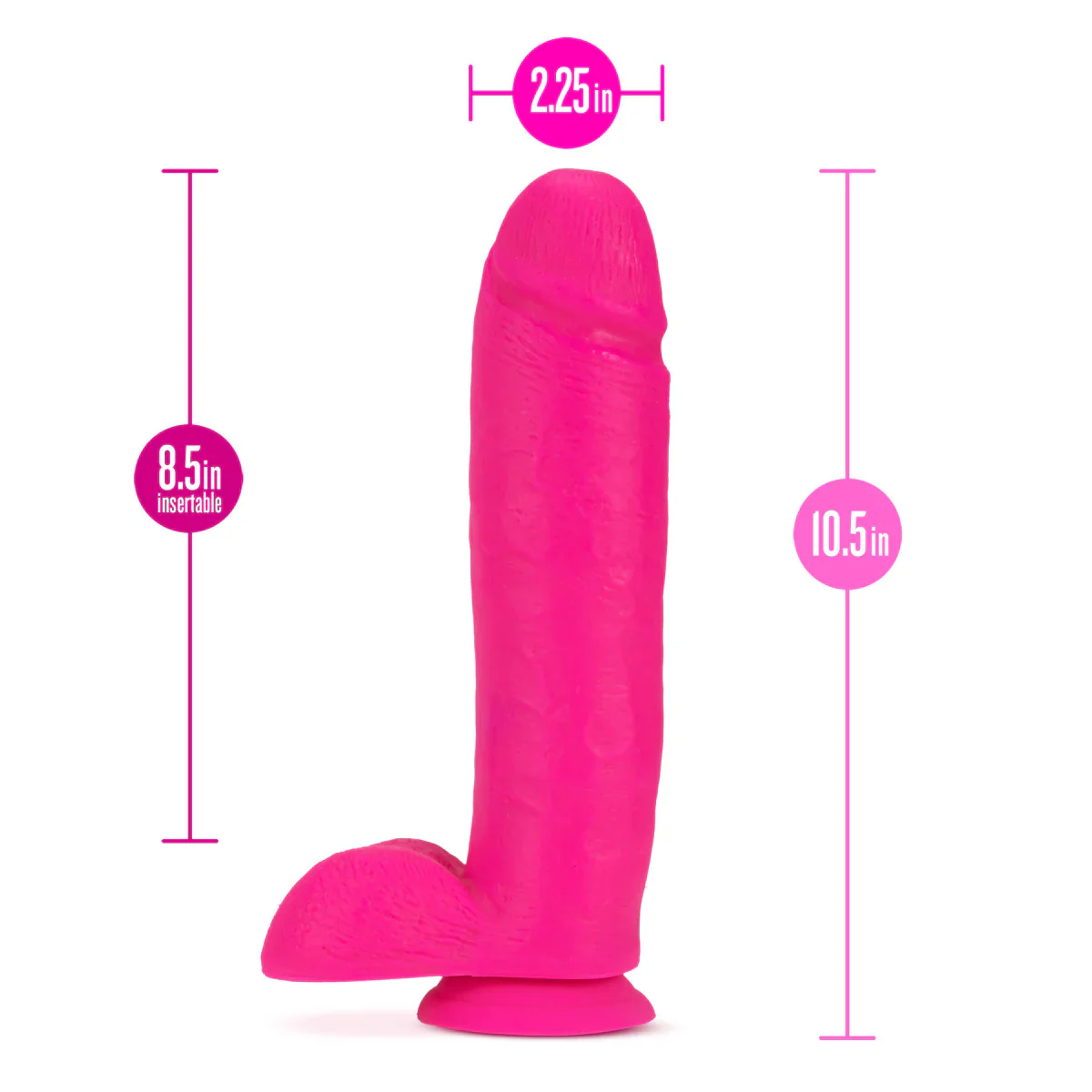 Neo Realistic Neon Pink 11-Inch Long Dildo - Image 2