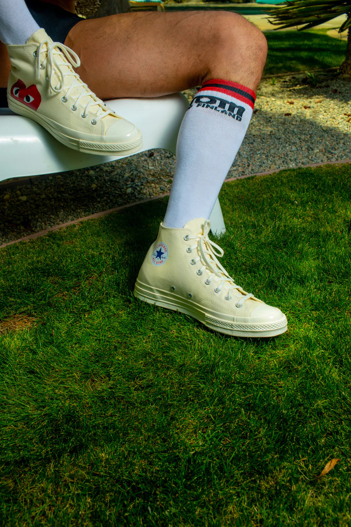 Comme Des Garçons Play Converse Single Heart Chuck Taylor All Star '70 High Top (beige) - Image 12