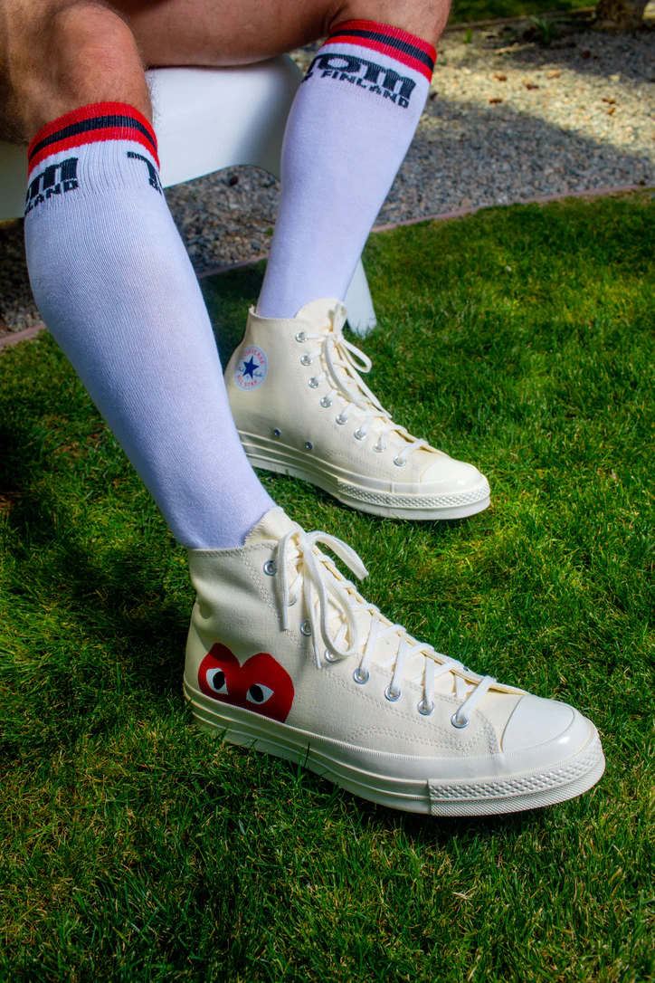 Comme Des Garçons Play Converse Single Heart Chuck Taylor All Star '70 High Top (beige) - Image 14