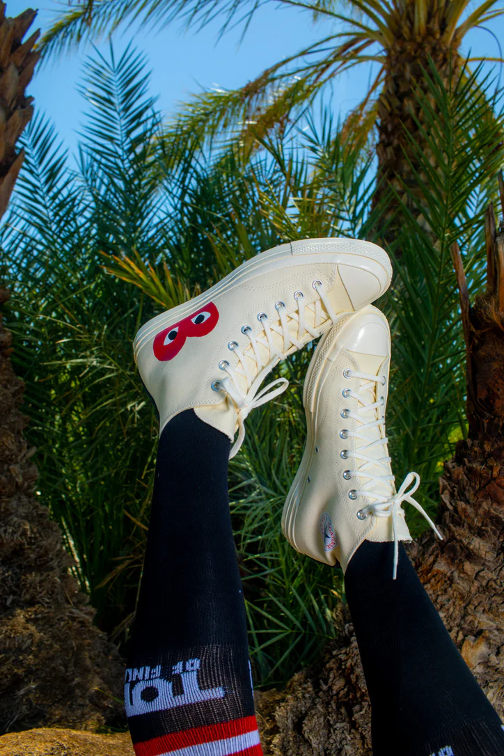 Comme Des Garçons Play Converse Single Heart Chuck Taylor All Star '70 High Top (beige) - Image 18
