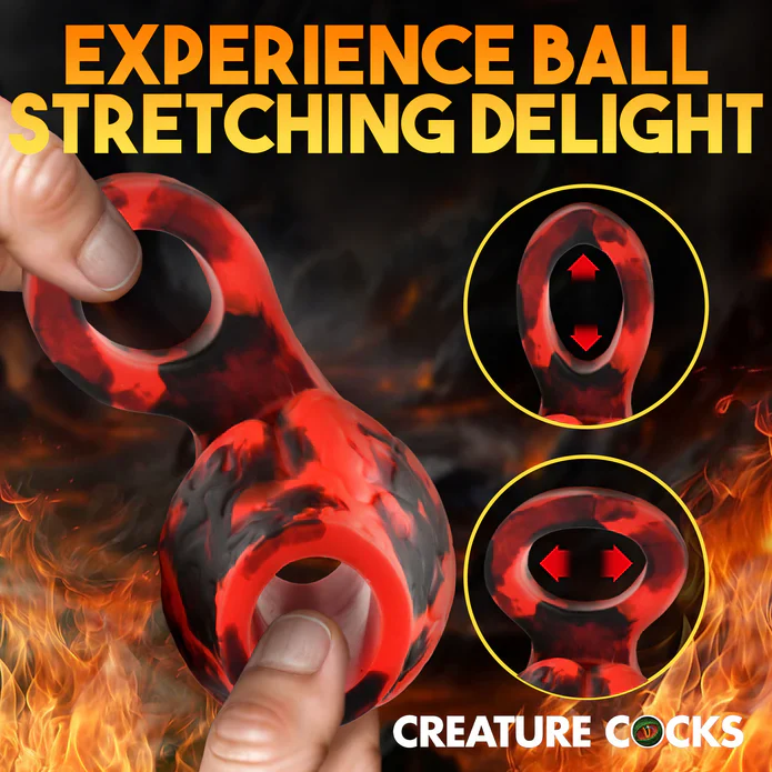 Creature Cock Hell Hound Silicone Penis Sleeve + Ball Stretcher - Image 3