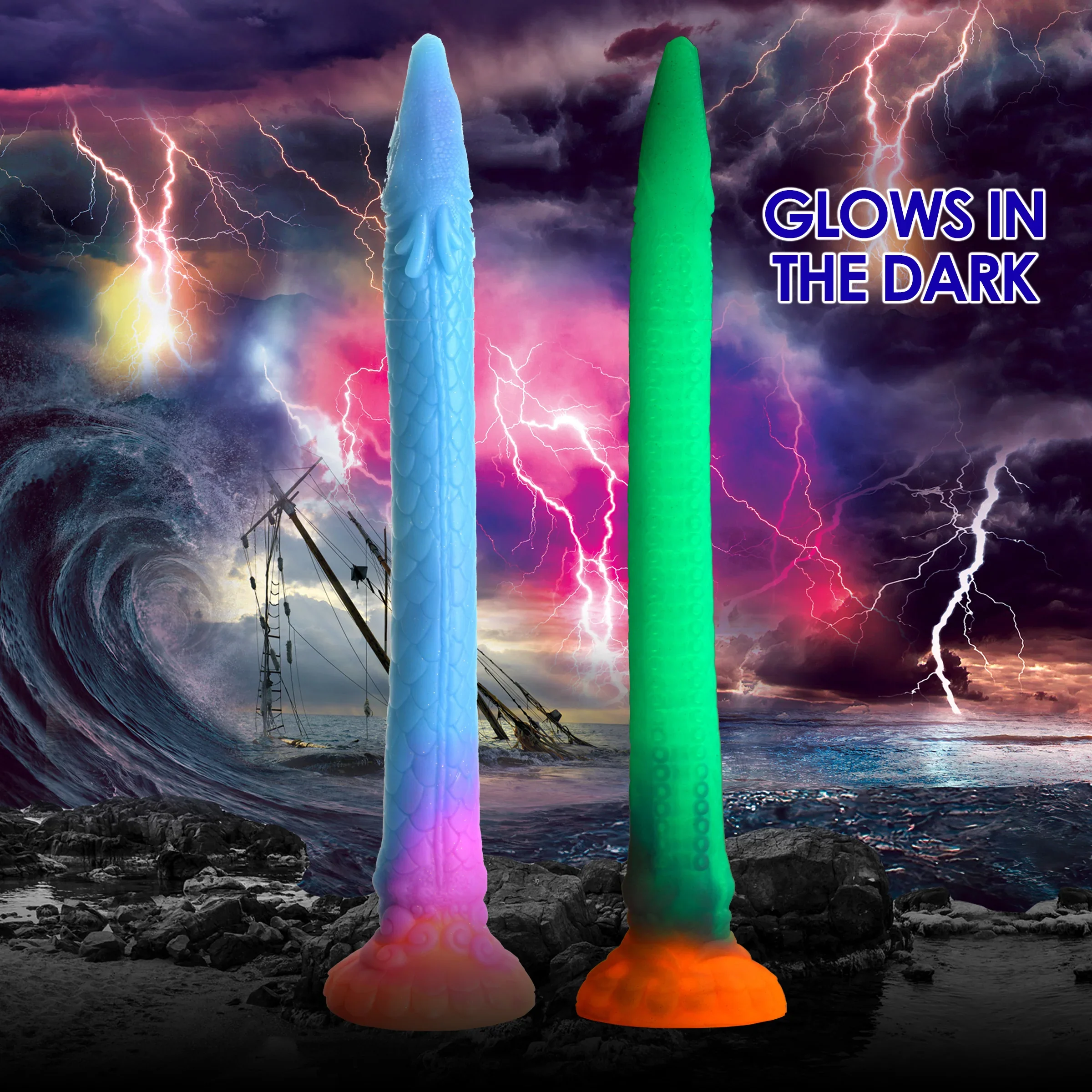 Creature Cocks Makara Glow-In-The-Dark Silicone Snake Dildo - Image 3