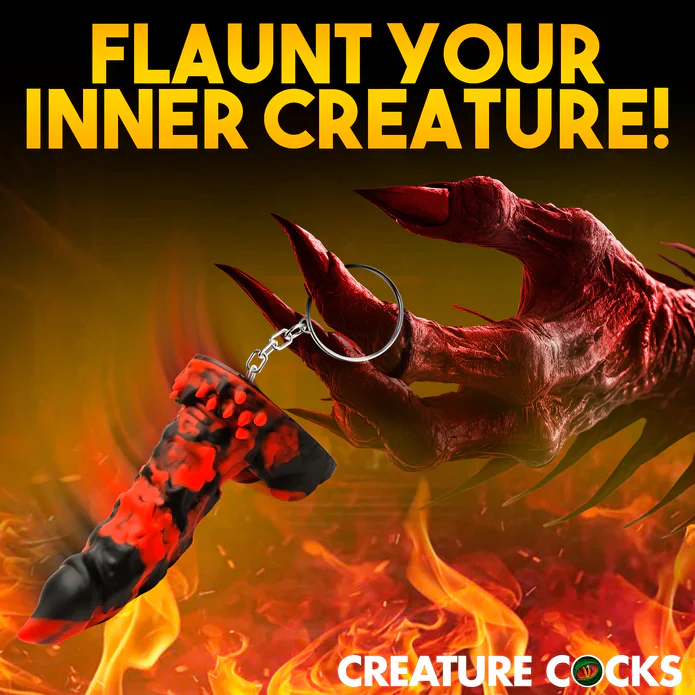 Creature Cocks Fire Demon Keychain - Image 3
