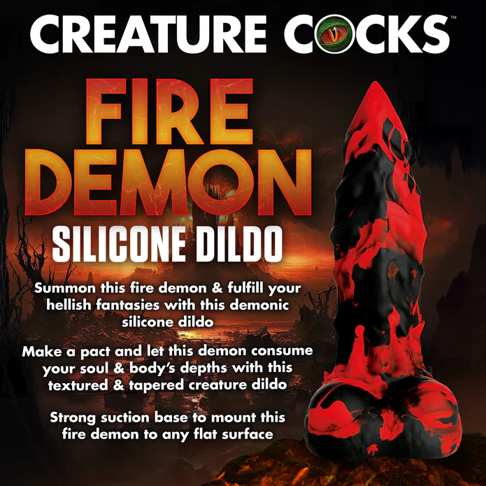 Creature Cocks Fire Demon Monster Silicone Dildo - Image 5