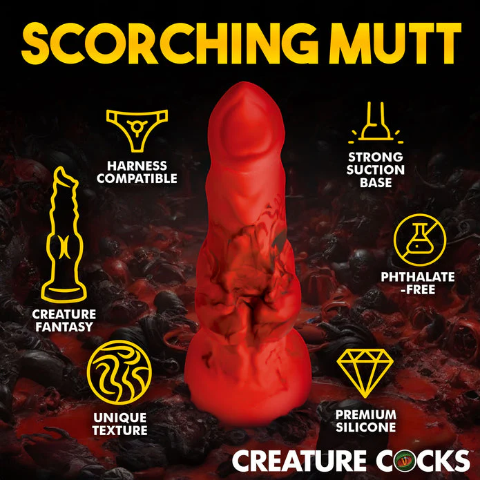 Creature Cocks Fire Hound Silicone Dildo - Large - Image 6