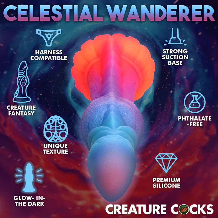 Creature Cocks Galactic Cock Alien Creature Glow-In-The-Dark Silicone Dildo - Image 7