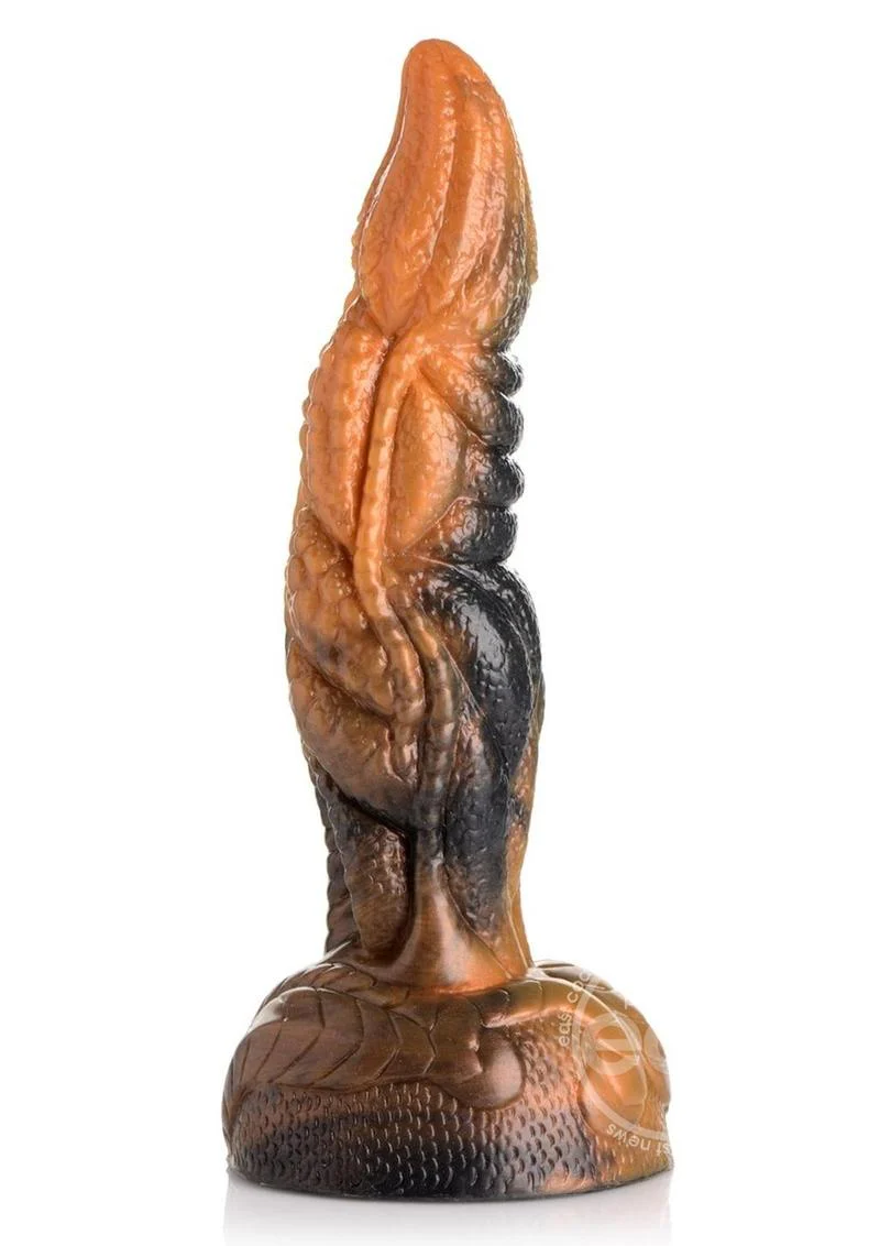 Creature Cocks Ravager Rippled Tentacled Monster Silicone Dildo - Red/Orange/Brown - Image 3