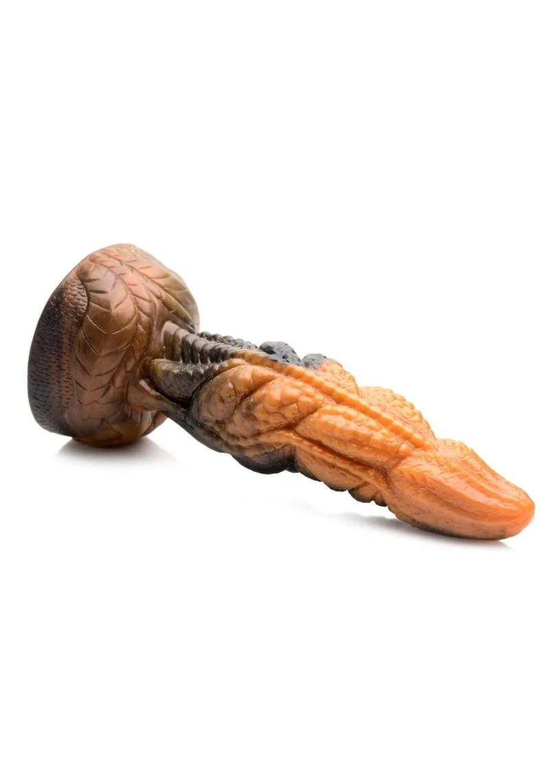 Creature Cocks Ravager Rippled Tentacled Monster Silicone Dildo - Red/Orange/Brown - Image 4