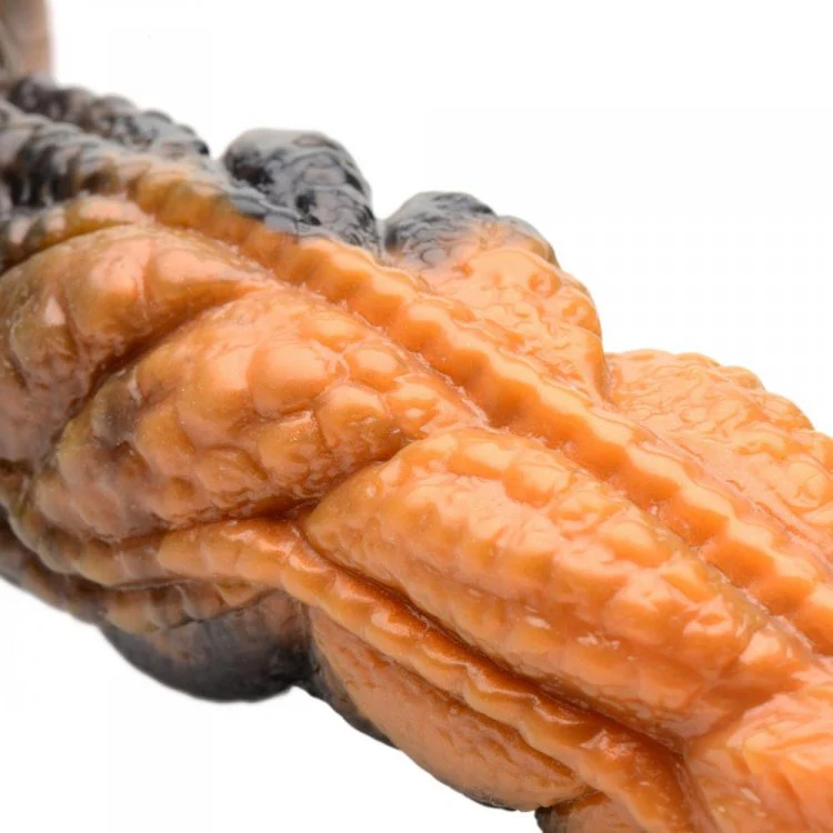 Creature Cocks Ravager Rippled Tentacled Monster Silicone Dildo - Red/Orange/Brown - Image 6