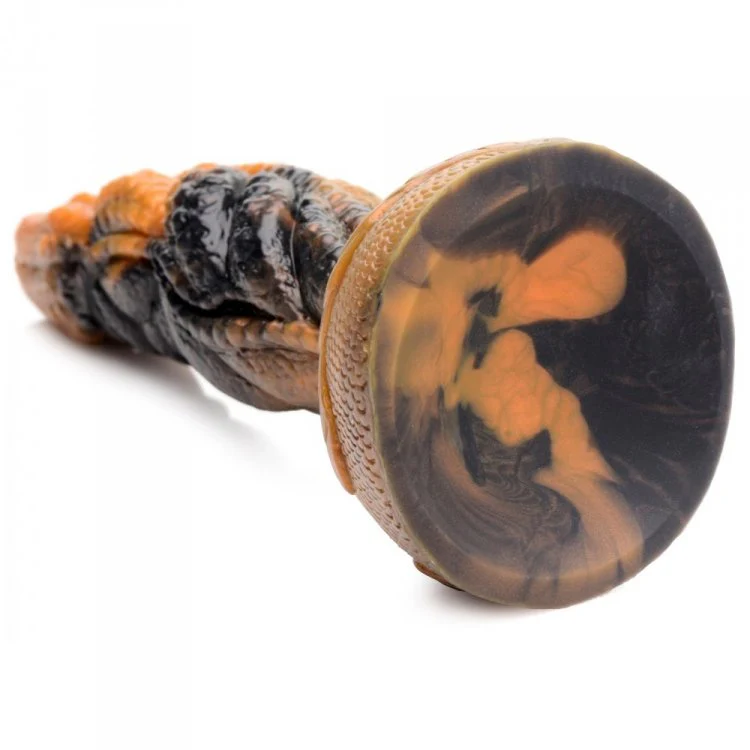 Creature Cocks Ravager Rippled Tentacled Monster Silicone Dildo - Red/Orange/Brown - Image 7