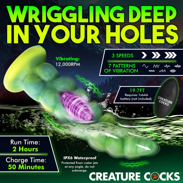 Creature Cocks Squirmer Thrusting & Vibrating Silicone Dildo - Image 5