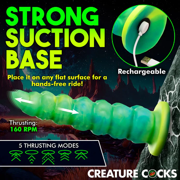 Creature Cocks Squirmer Thrusting & Vibrating Silicone Dildo - Image 6