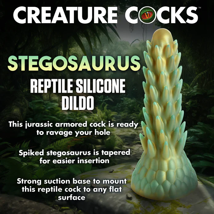 Creature Cocks Stegosaurus Spiky Reptile Silicone Dildo - Image 5