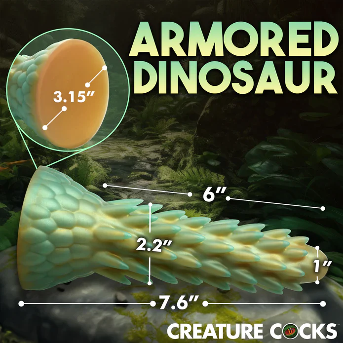 Creature Cocks Stegosaurus Spiky Reptile Silicone Dildo - Image 7