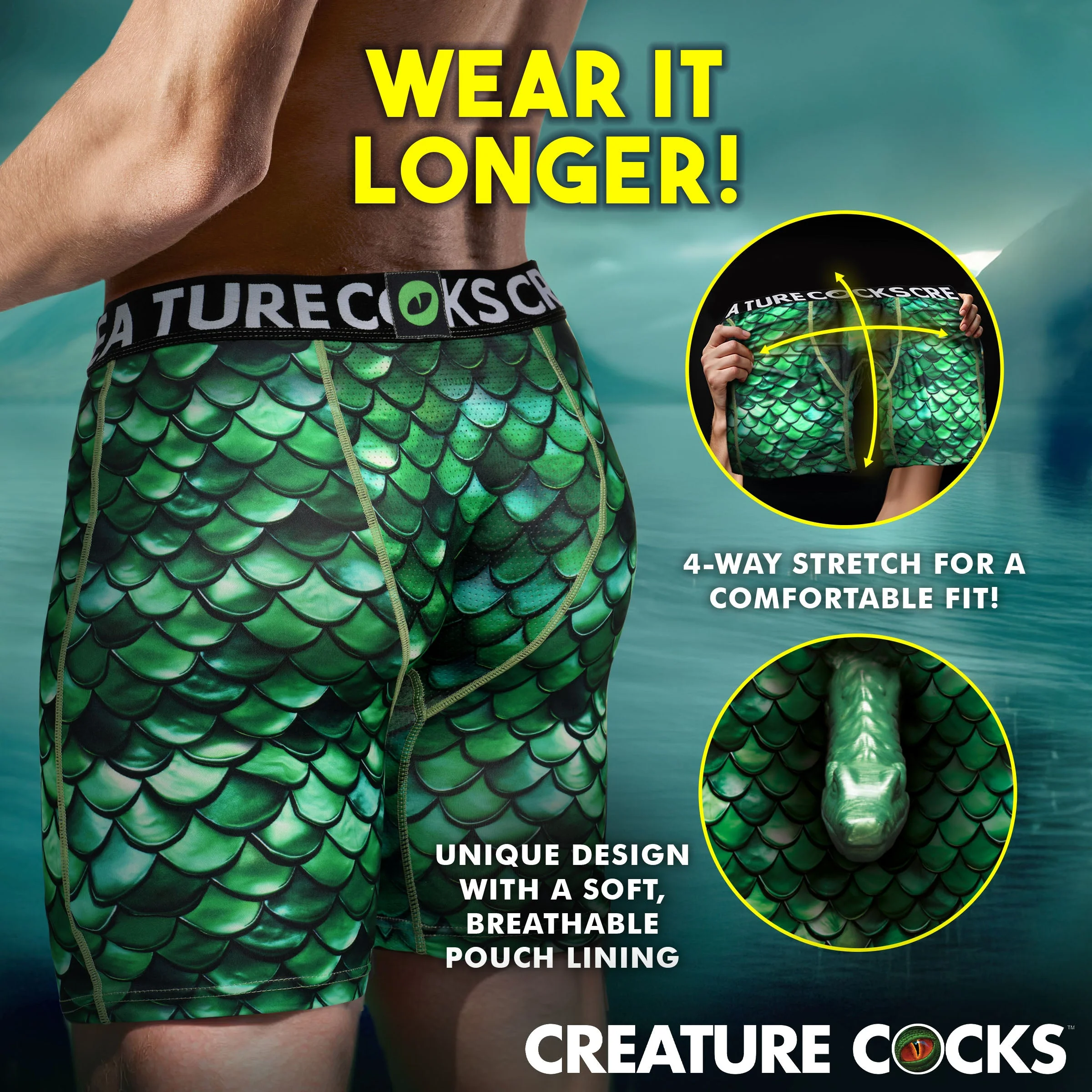 Creature Wear Cockness Monster Lake Creature Boxer Shorts - Image 5