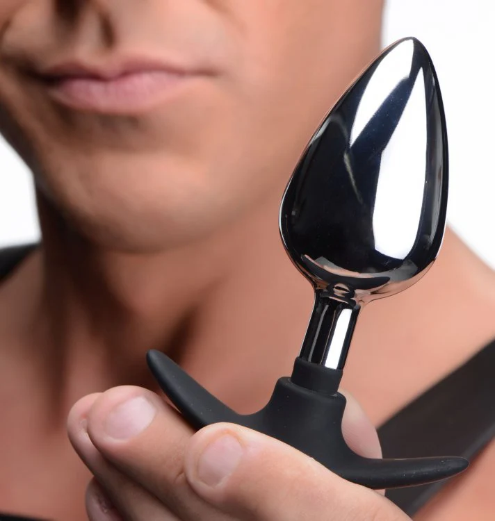 Dark Invader Metal and Silicone Anal Plug - Large - Image 6