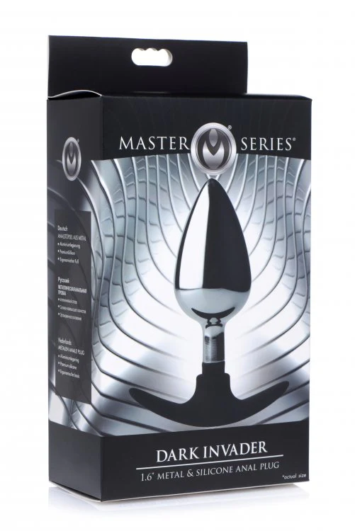 Dark Invader Metal and Silicone Anal Plug - Large - Image 7