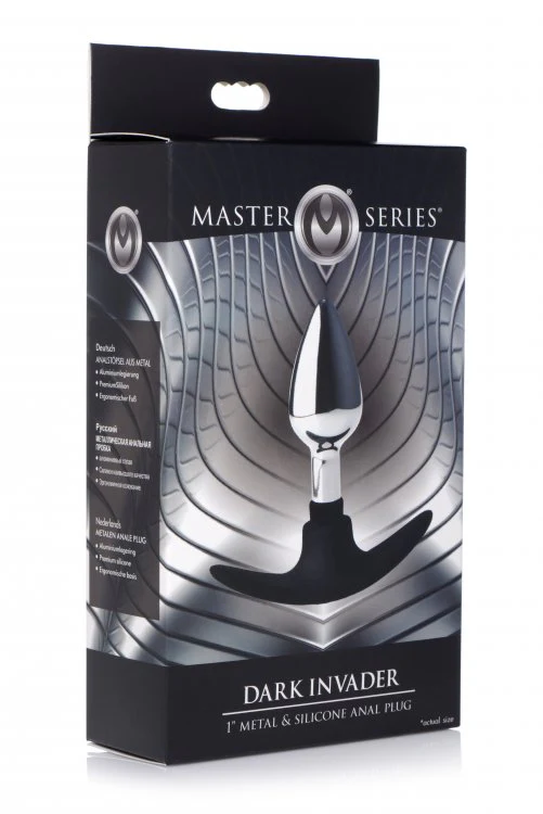 Dark Invader Metal and Silicone Anal Plug - Small - Image 5