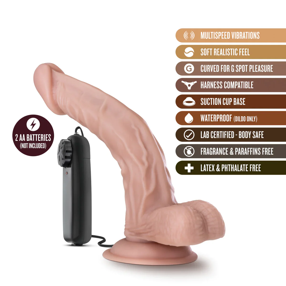 Dr. Skin Dr. Sean Realistic G-Spot Vanilla 8-Inch Vibrating Dildo - Image 4