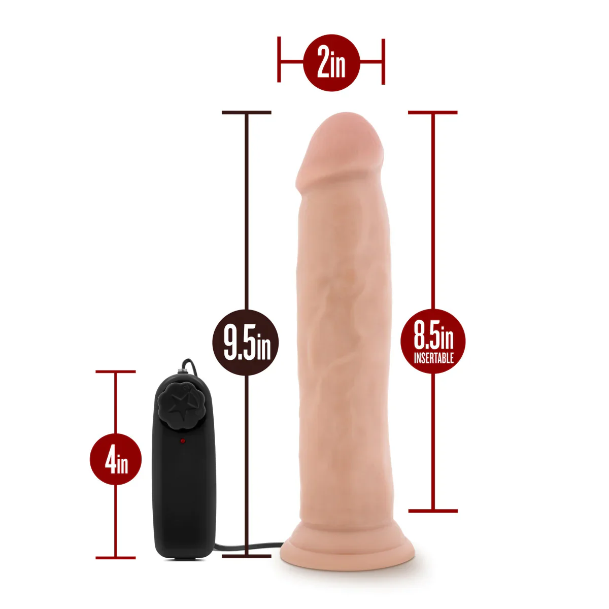 Dr. Skin Dr. Throb Realistic Vanilla 9.5-Inch Vibrating Dildo - Image 2