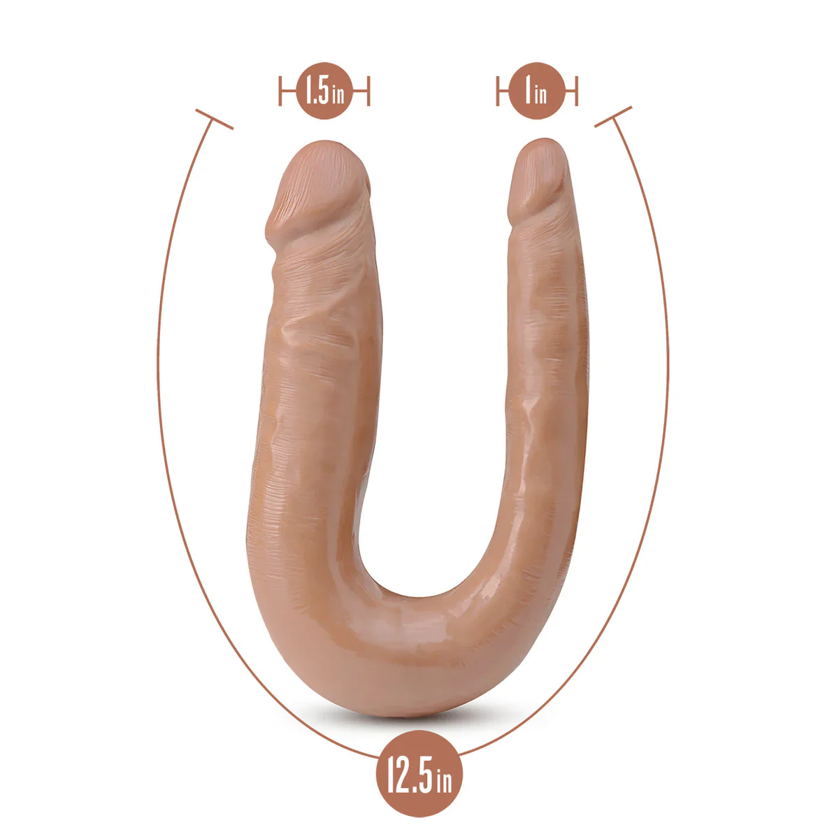 Dr. Skin Mini Double Dong Mocha 12.5-Inch Long Double Dildo - Image 2
