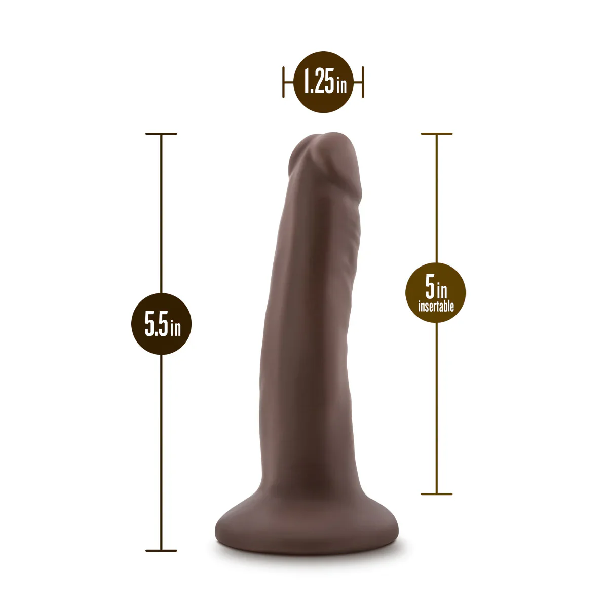 Dr. Skin Plus Realistic Chocolate 5.5-Inch Long Dildo - Image 2