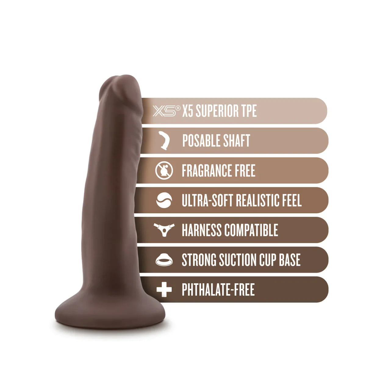 Dr. Skin Plus Realistic Chocolate 5.5-Inch Long Dildo - Image 3