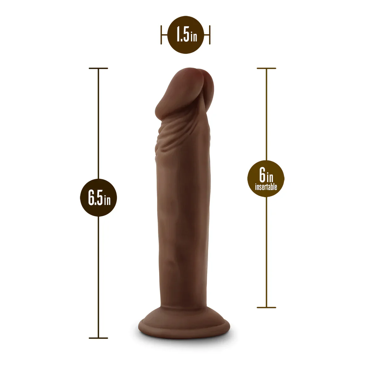 Dr. Skin Plus Realistic Chocolate 6.5-Inch Long Dildo - Image 2