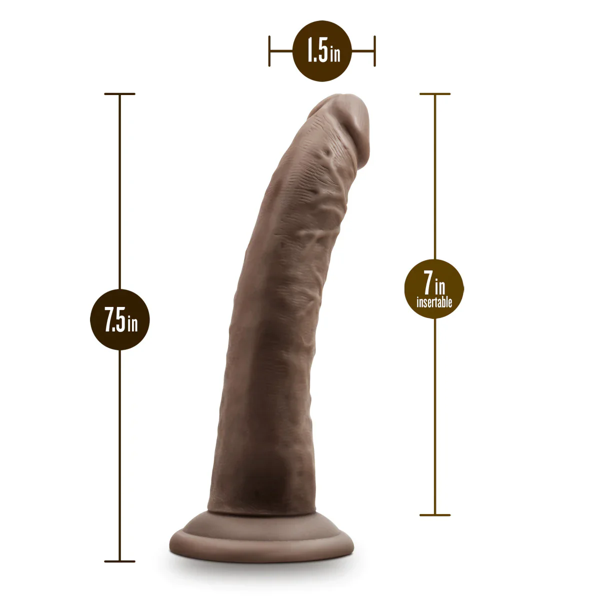Dr. Skin Plus Realistic Chocolate 7.5-Inch Long Dildo - Image 3