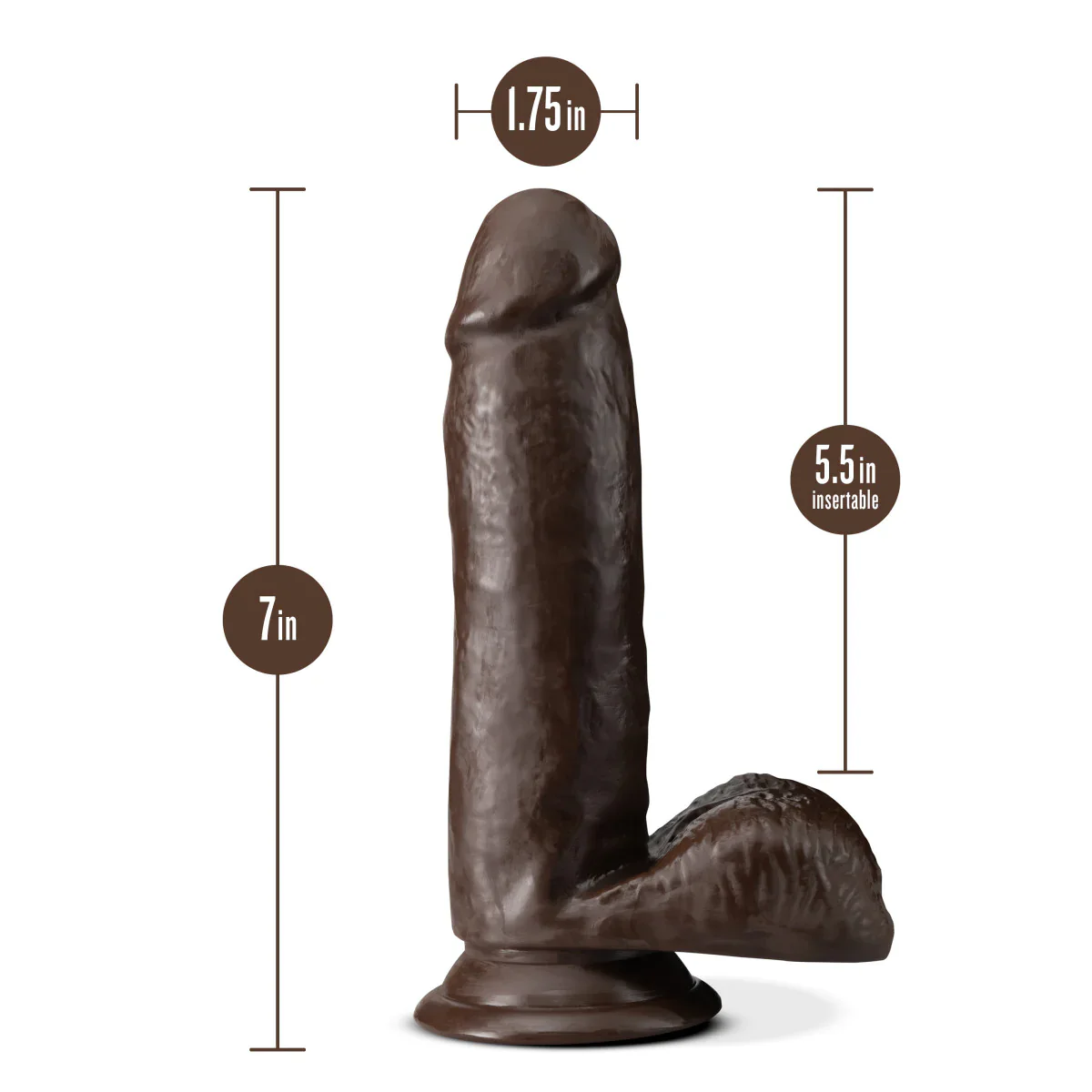 Dr. Skin Plus Realistic Chocolate 7-Inch Long Dildo - Image 2