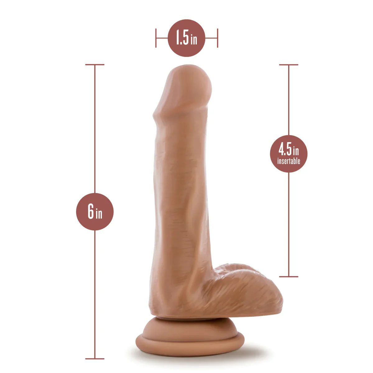 Dr. Skin Plus Realistic Mocha 6.5-Inch Long Dildo - Image 2