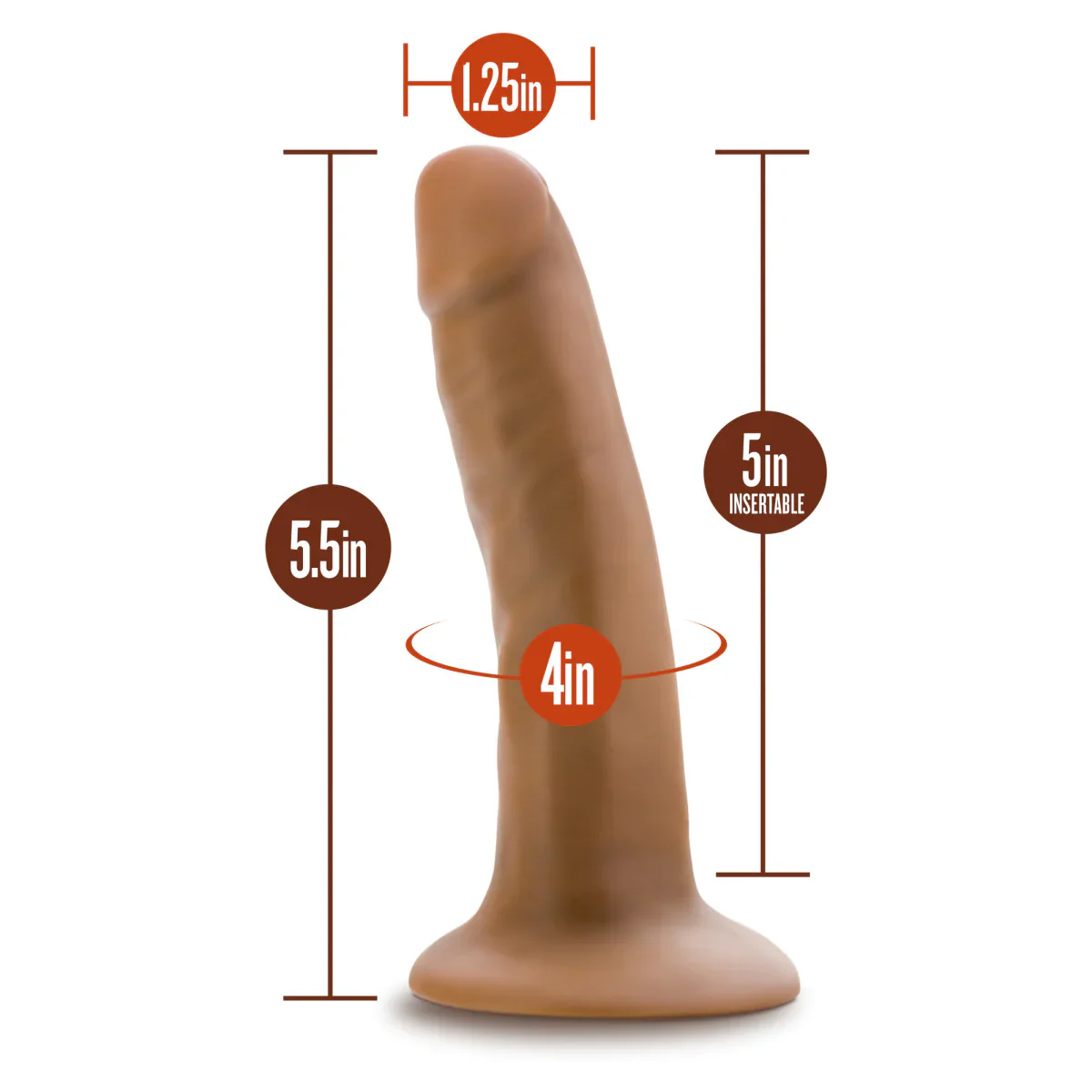 Dr. Skin Realistic Mocha 5.5-Inch Long Dildo - Image 2
